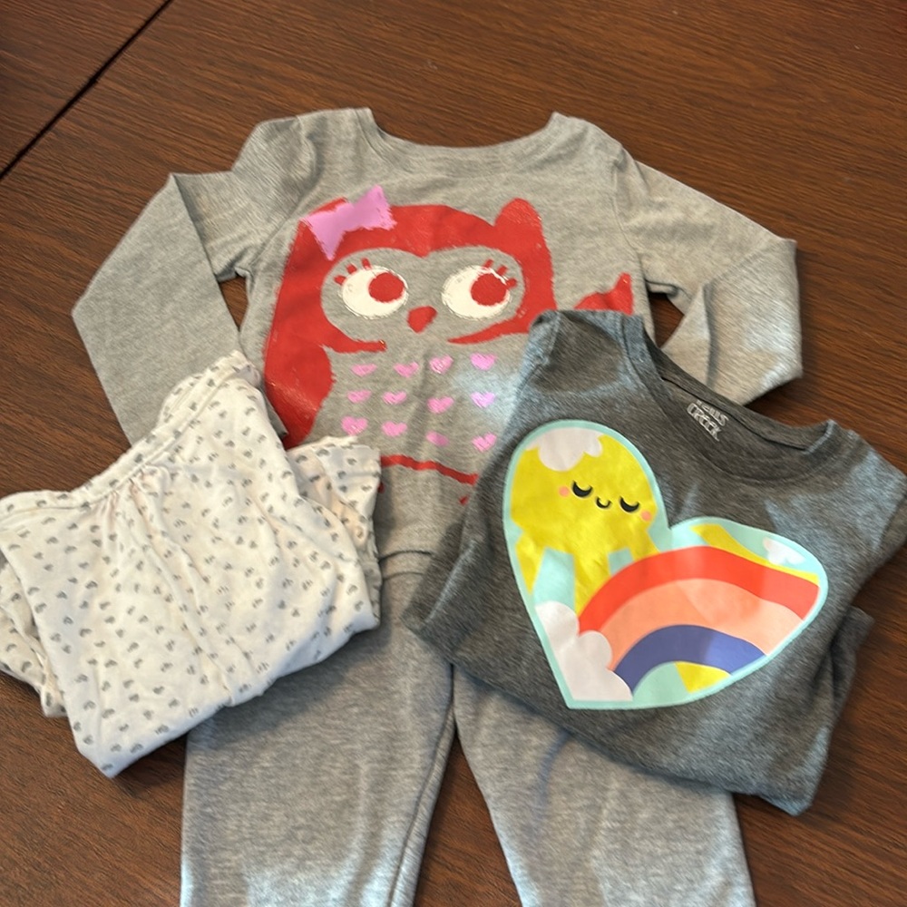3 long sleeve tops and 1 pair sweatpants 2T size